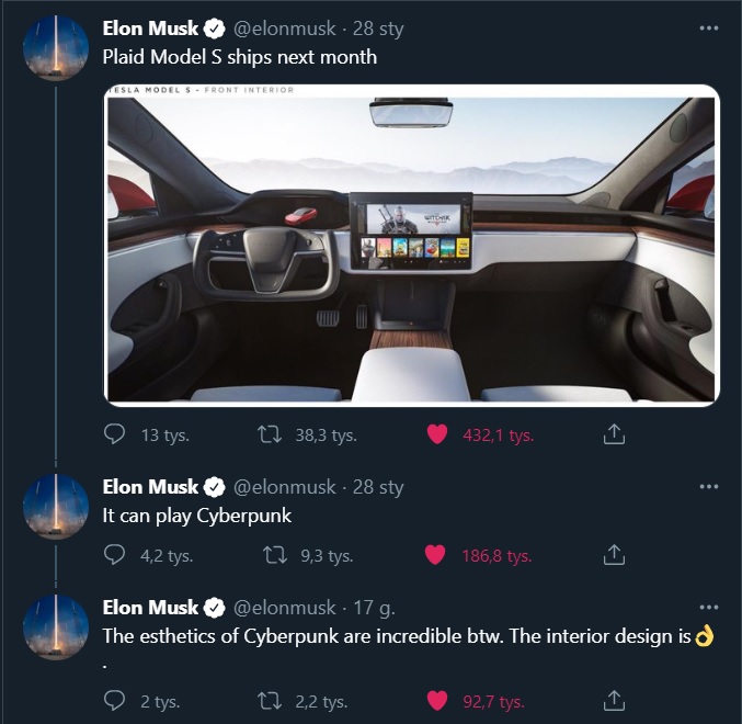 Elon Musk wspomaga pompkę na CDProjekt